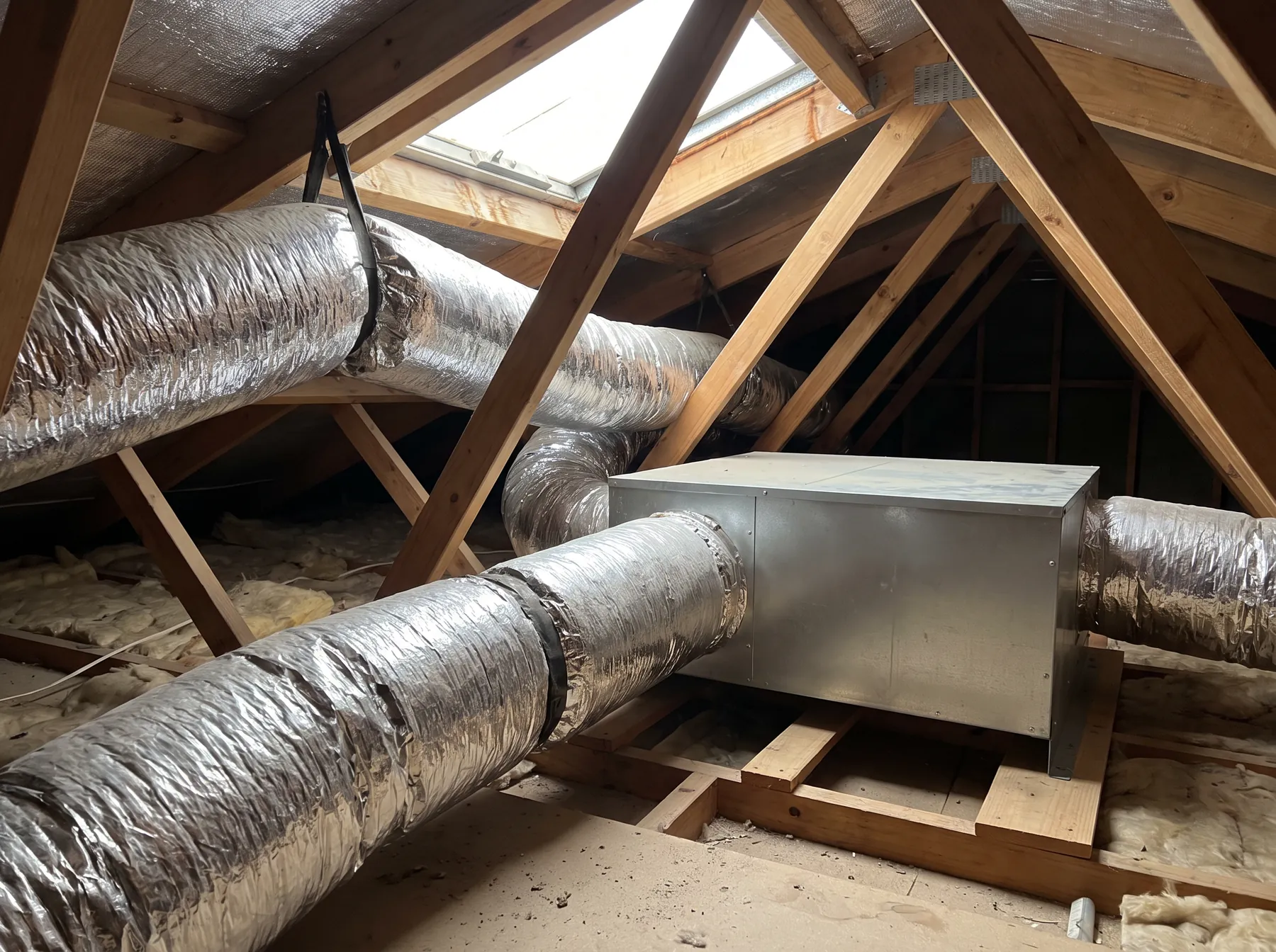 Ducted indoor unit in a roof space